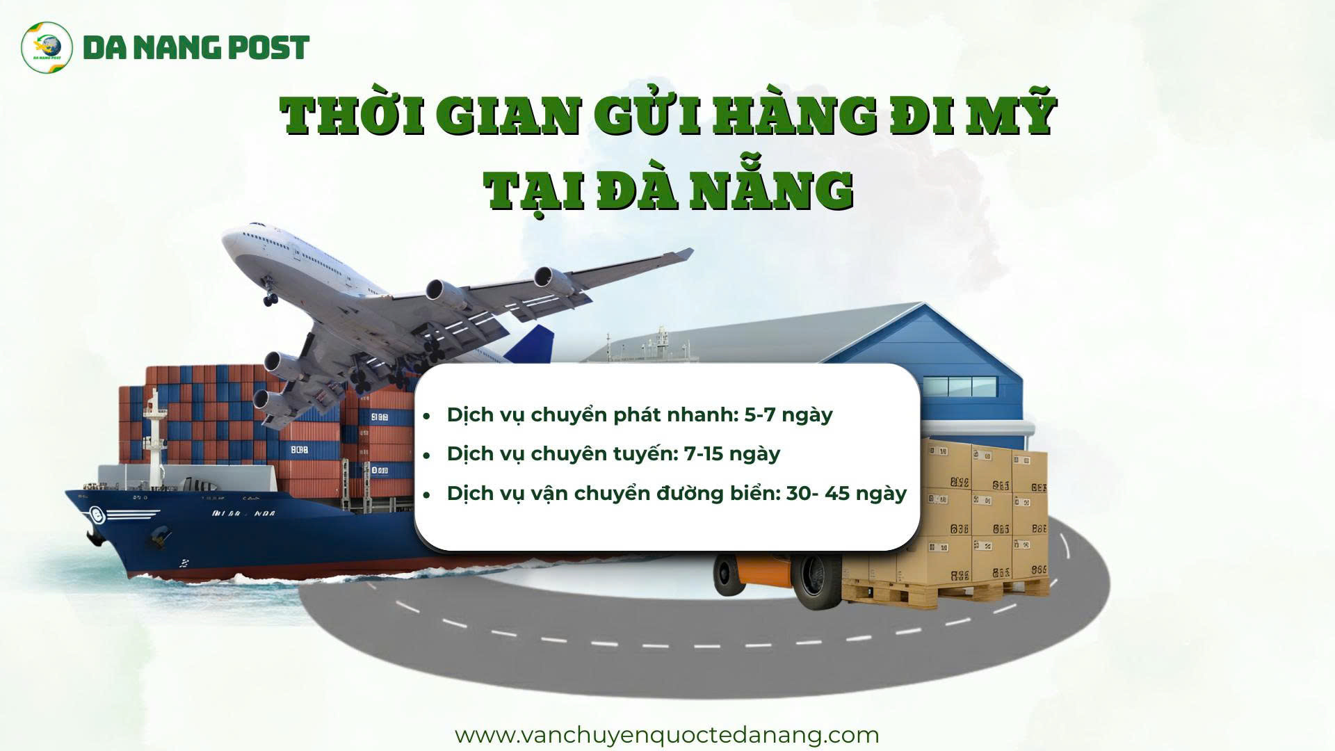 Thời gian gửi hàng đi Mỹ tại Đà Nẵng