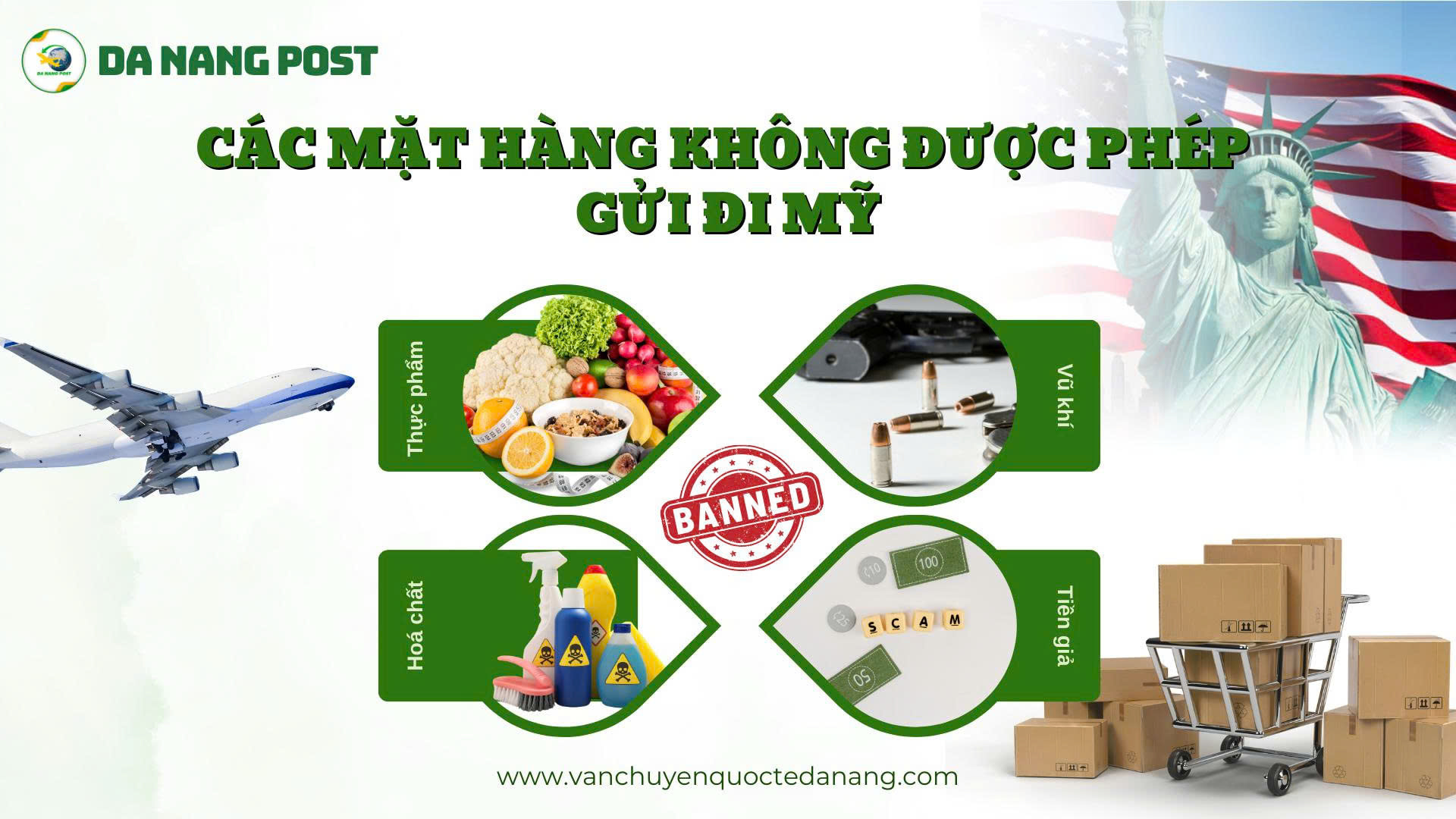 Các mặt hàng không được phép gửi đi Mỹ