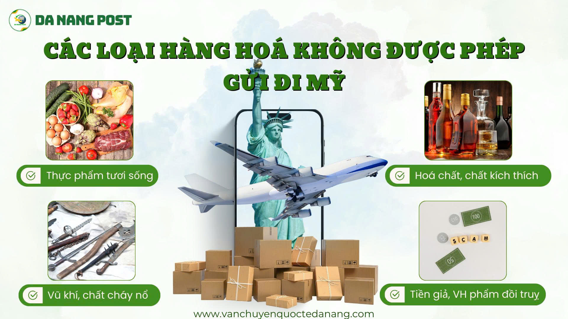 Các mặt hàng không được phép gửi đi Mỹ tại Hà Nội