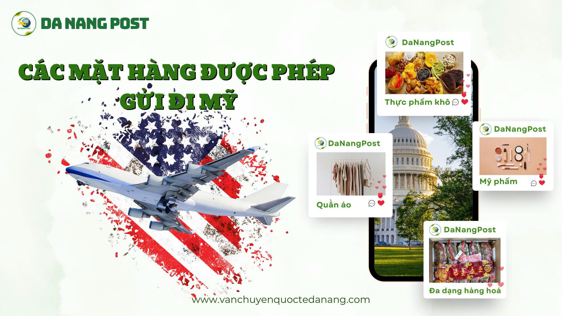 Các mặt hàng được phép gửi đi Mỹ