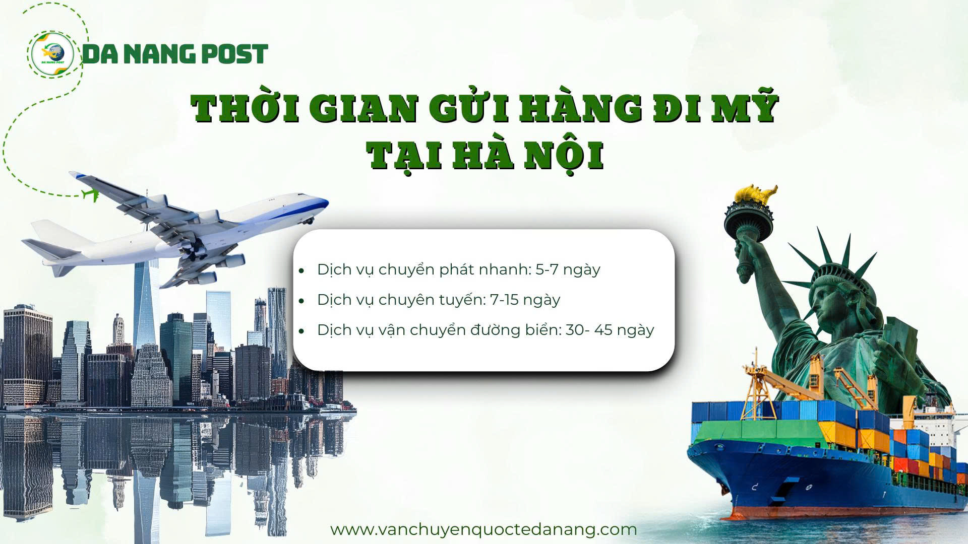 Thời gian gửi hàng đi Mỹ tại Hà Nội
