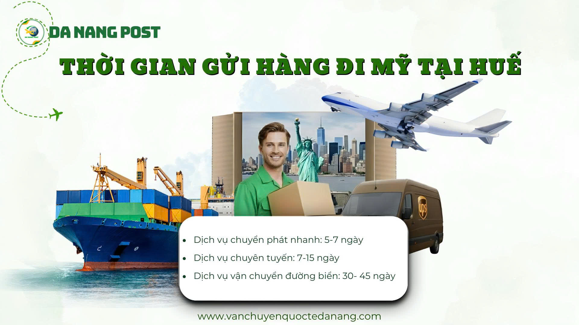 Thời gian gửi hàng đi Mỹ tại Huế