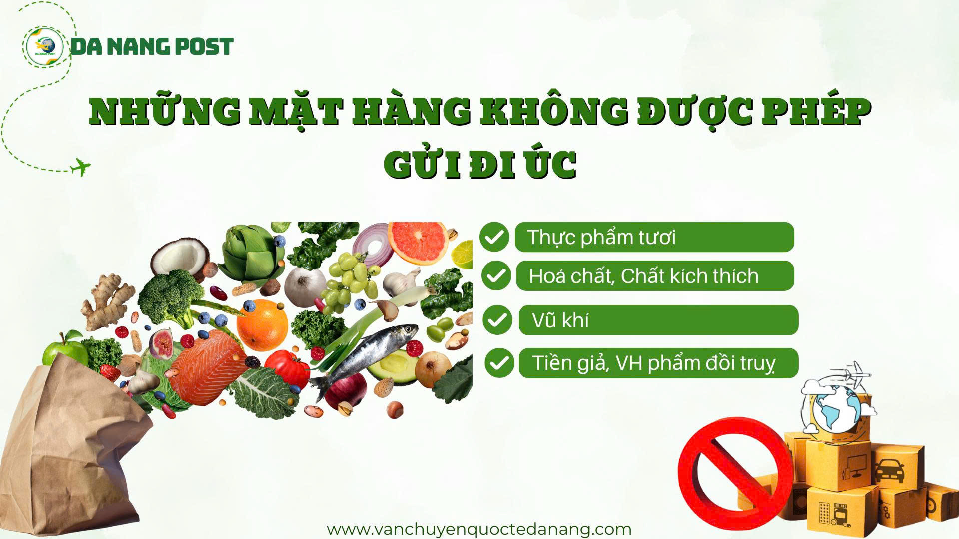 Mặt hàng không được phép gửi đi Úc tại Hải Phòng